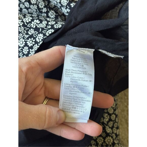 Madewell Lucie Elbow Sleeve Smocked Mini Dress in Parisian Ditsy size S True Bla - Picture 14 of 14